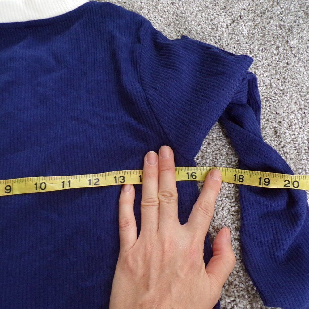 ASO Emily in Paris J crew Blue cardigan cotton blend M - Picture 6 of 6